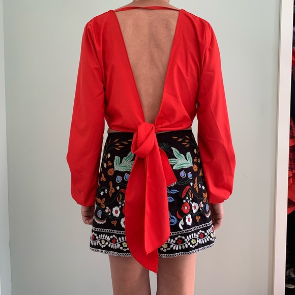 BBWM Woman Multicolored embroidered black skirt - Picture 5 of 5